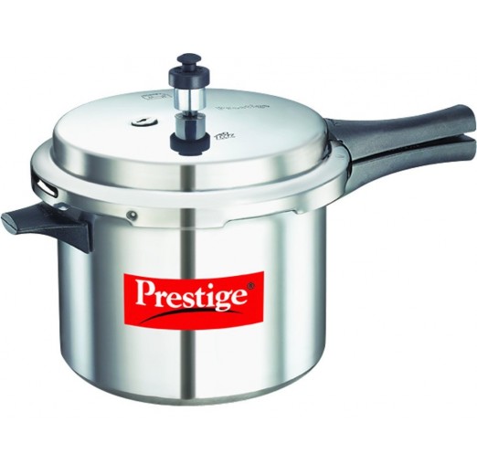 Prestige Popular Aluminium Pressure Cooker with Outer Lid, 10 Litres, Silver